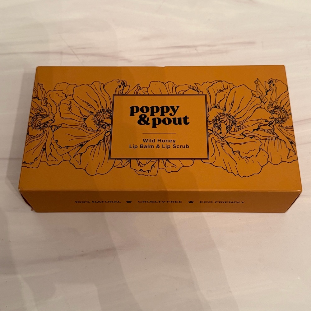 Poppy & Pout Wild Honey Lip Balm & Lip Scrub set - brand NWT